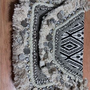 Antik Kraft Black and Cream Clutch